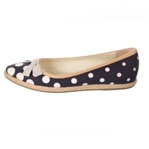 Miu Miu Navy Polka Dot Flats with Bow